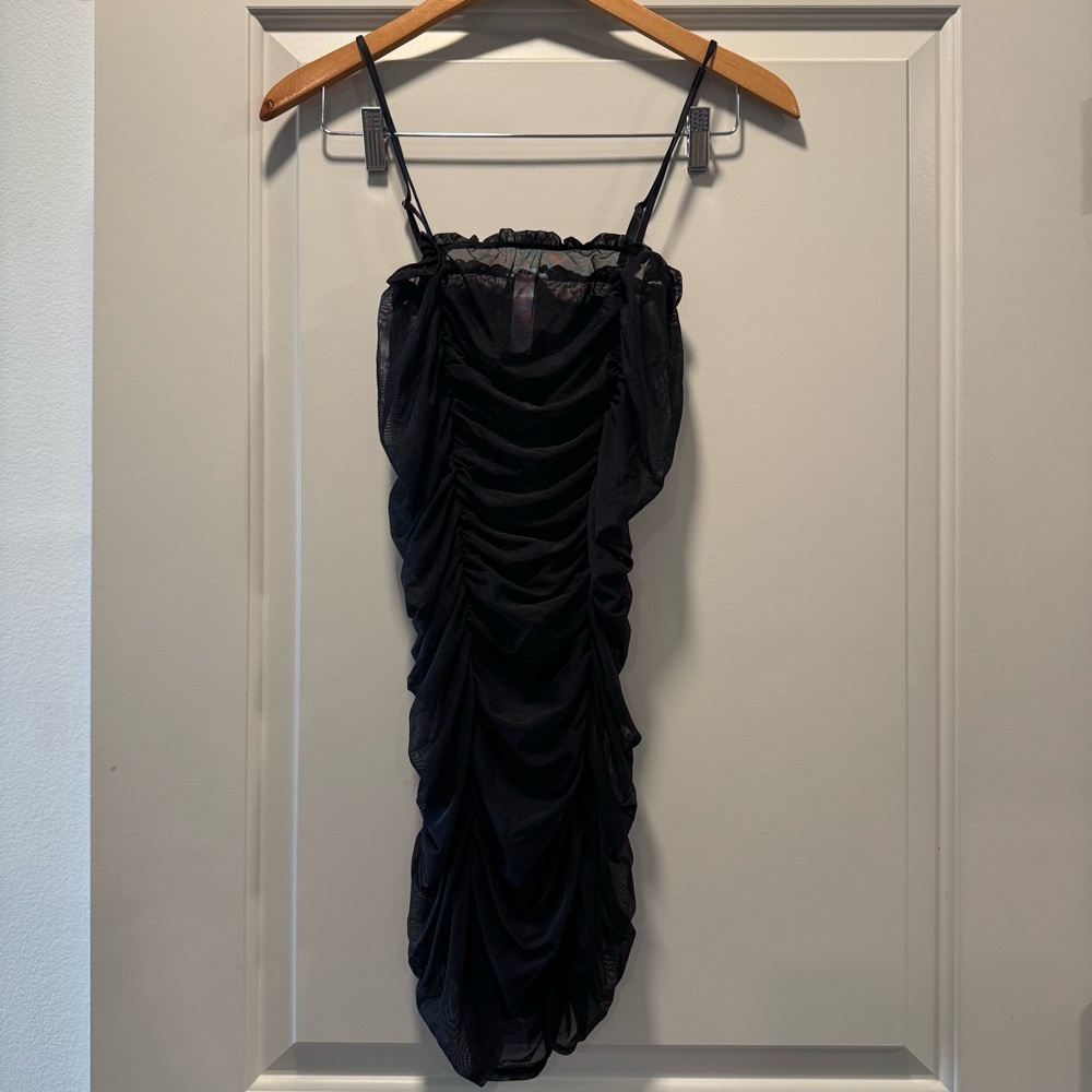 Savage X Fenty Black Ruched Dress